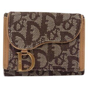 Christian Dior Trotter Canvas Wallet Black Auth